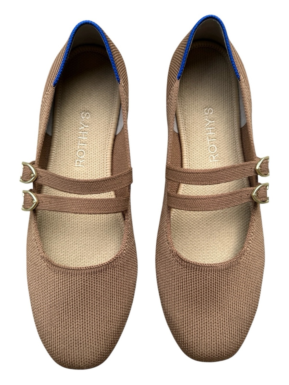 Rothy's Double Buckle Mary Jane Flats in Java Chip • Size 8